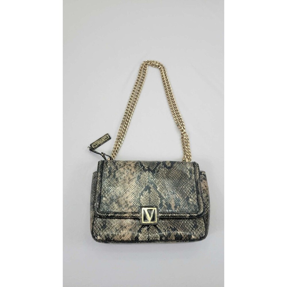 Victoriaโs Secret Snakeskin Print Chain Crossbody Bag